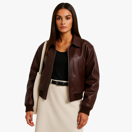 Burgundy Leather Jacket for Stylish Outfits